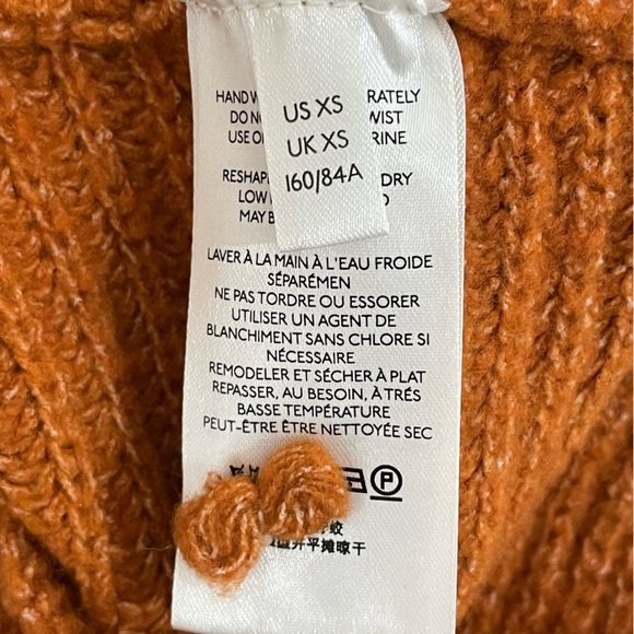 Anthropologie Pilcro Womens XS Burnt Orange Rust Knit Cowl Neck Sweater Oversize - Picture 11 of 14